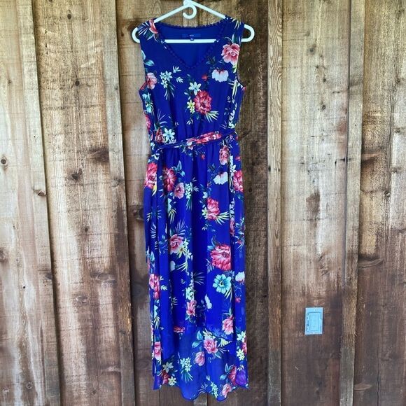 Apt. 9 V-neck Sleeveless Floral Hi-low Self-tie Midi/maxi  Dress - Picture 2 of 5